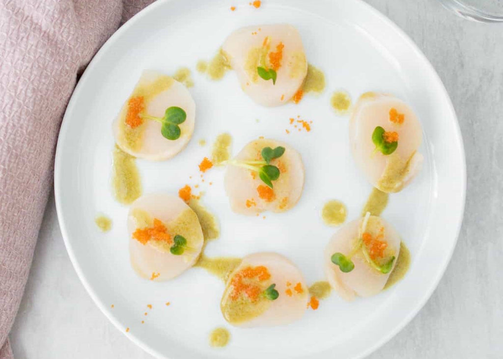 Scallop Carpaccio with Wasabi Ginger Lime Dressing