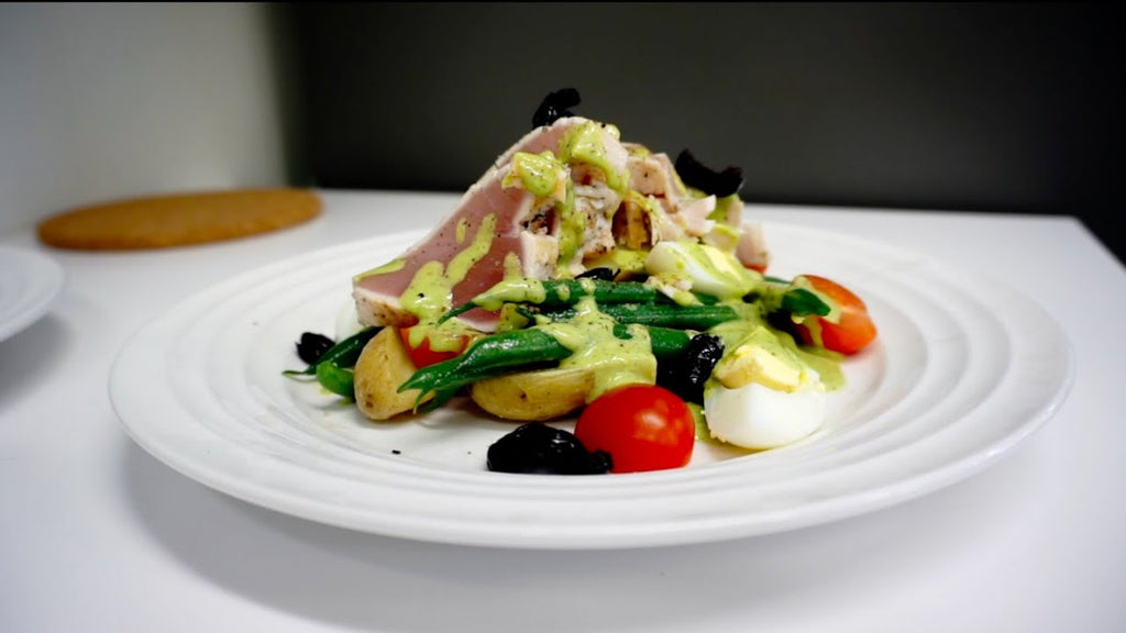 Seared Albacore Tuna Nicoise Salad with Citrus Herb Dressing
