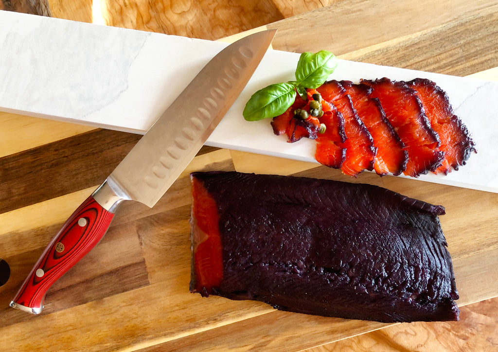 Blueberry and Star Anise Cured Sockeye Salmon