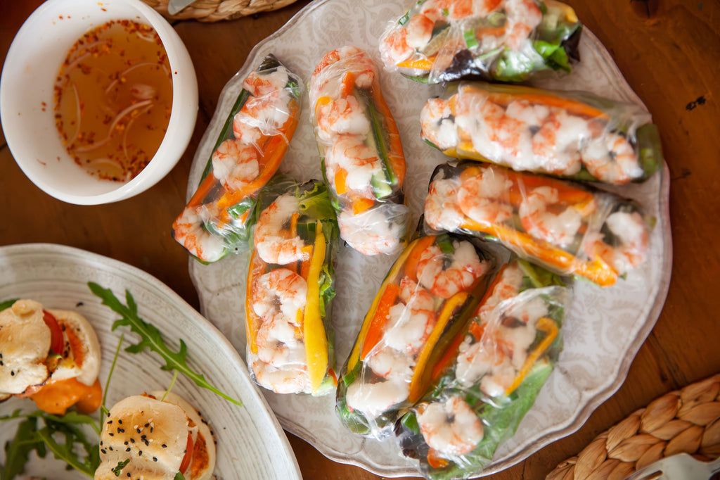 Spot Prawn Salad Rolls