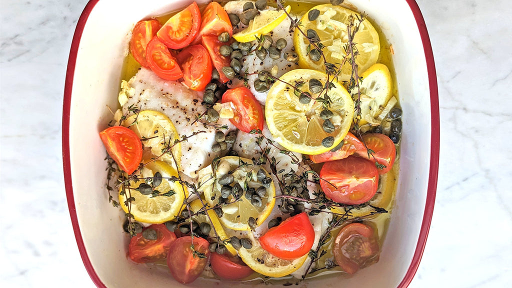 Lemon Herbed Lingcod With Tomatoes