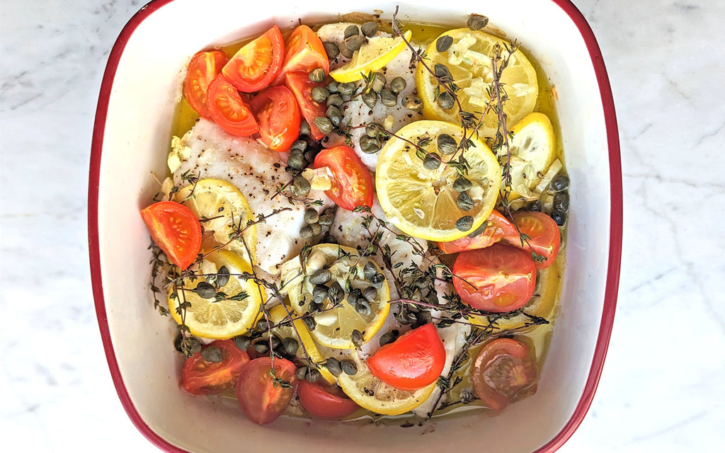 Lemon Herbed Lingcod With Tomatoes