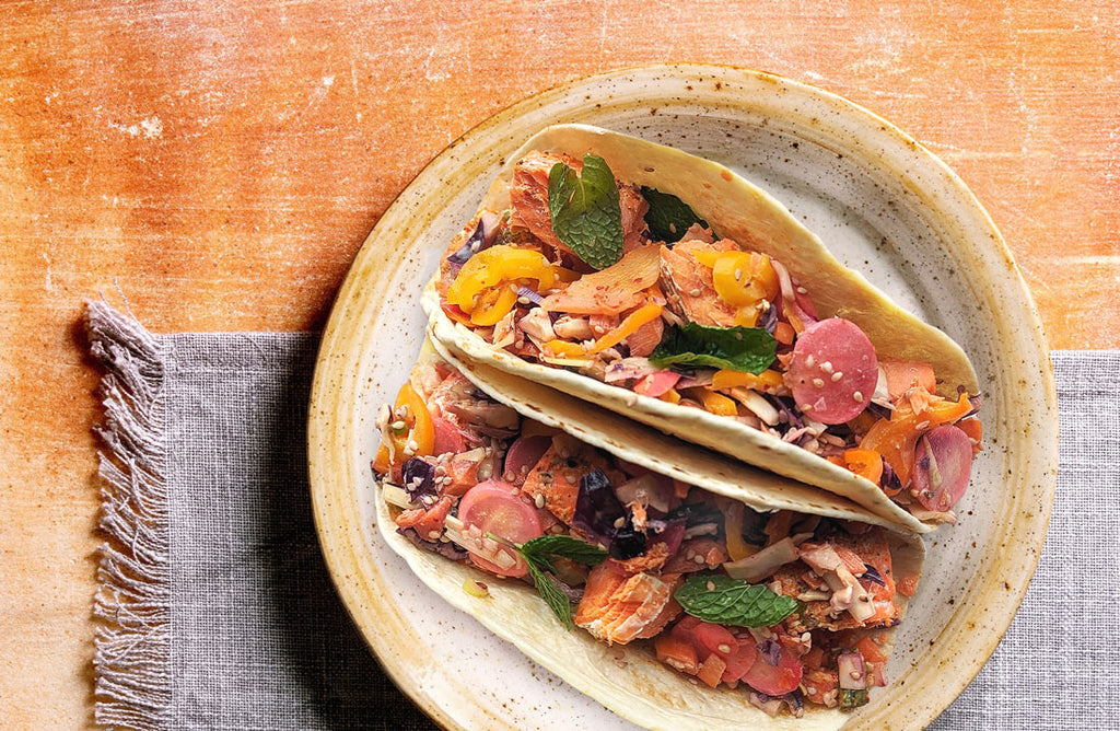 Spicy Pink Salmon Tacos